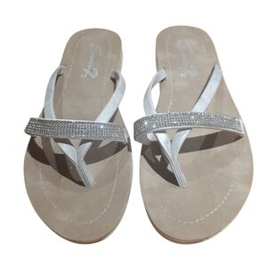 Seven7 Women's Bondi Blonde Rhinestone Embellished Sandals Size 10